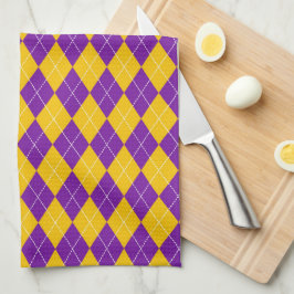 PAARS GOLD MARDI GRAS DIAMOND PATTERN THEEDOEK
