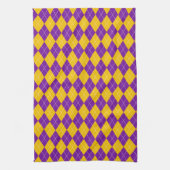 PAARS GOLD MARDI GRAS DIAMOND PATTERN THEEDOEK (Verticaal)