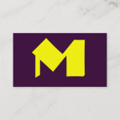 Paars & Gold Modern Monogram Visitekaartje (Achterkant)