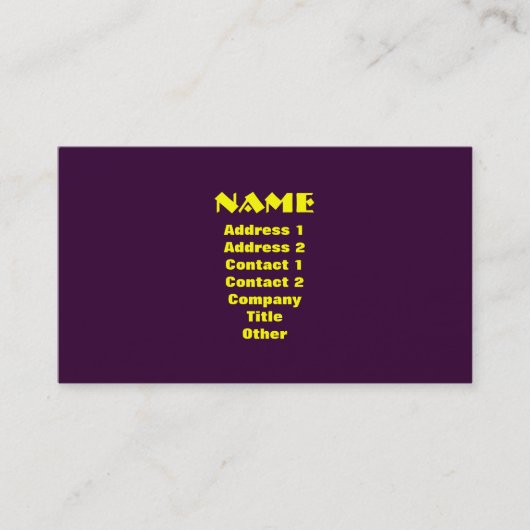 Paars & Gold Modern Monogram Visitekaartje (Voorkant)
