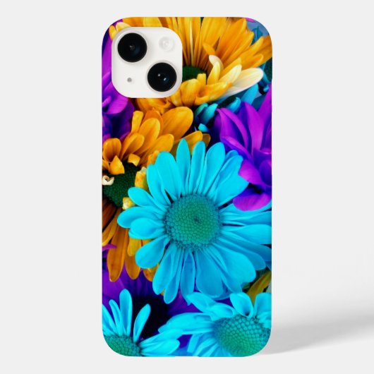 Paars Gold N Turquoise Daisies Case-Mate iPhone Case (Achterkant)