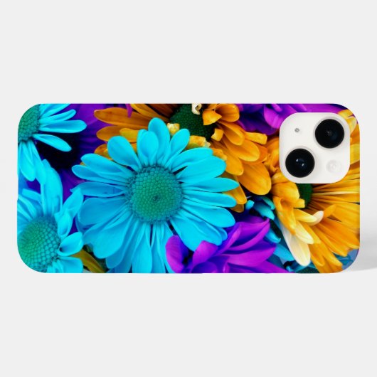 Paars Gold N Turquoise Daisies Case-Mate iPhone Case (Achterkant (horizontaal))