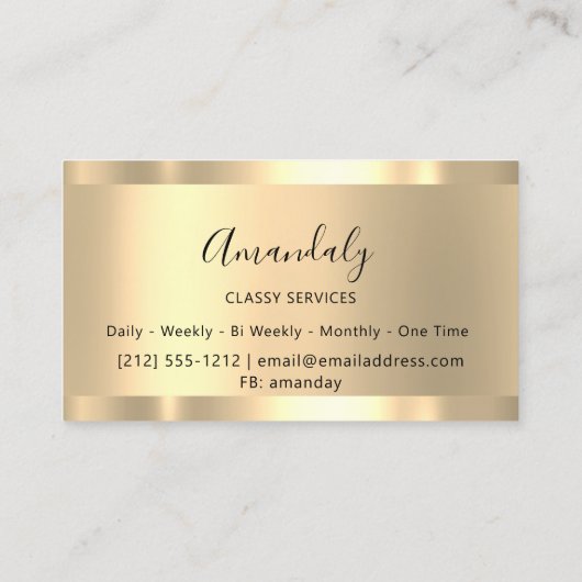 Paars Gold-omhuld ellegant Professional-model Visitekaartje (Achterkant)