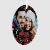 Paars Gold op maat van onze eerste kerstfoto Ornament (voorkant)