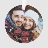 Paars Gold op maat van onze eerste kerstfoto Ornament (voorkant)