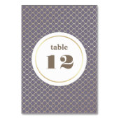Paars | Gold Pattern Tafelnummer Kaarten (Voorkant)