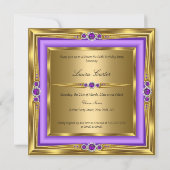 Paars Gold Pearl Foto van Birthday Party 2 Kaart (Achterkant)