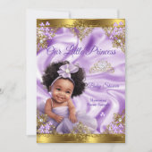 Paars Gold Princess Baby shower Ethnic Girl Kaart (Voorkant)