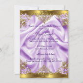 Paars Gold Princess Baby shower Ethnic Girl Kaart (Achterkant)