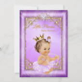 Paars Gold Prinses Baby shower Girl Kaart (Voorkant)