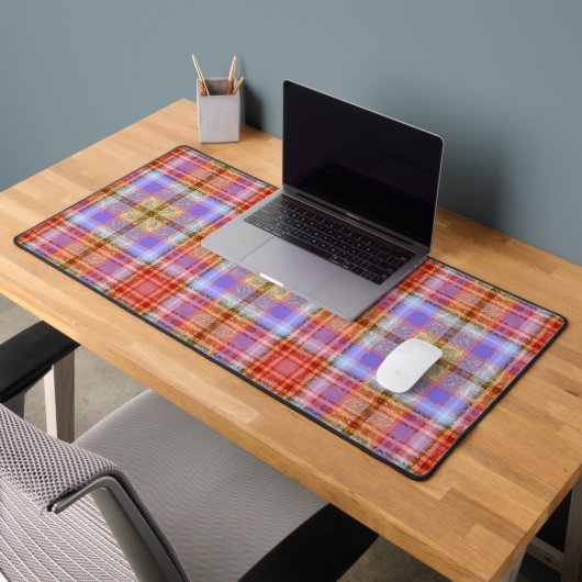 Paars Gold Red Tartan Pset Gingham Patroon Bureaumat (Kantoor 2)