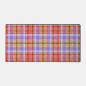 Paars Gold Red Tartan Pset Gingham Patroon Bureaumat (Voorkant)
