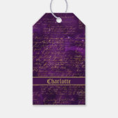 Paars Gold Script Cadeaulabel (Voorkant)