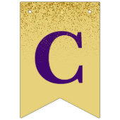 Paars Gold Sparkle Afstuderen Foto Vlaggetjes (Tweede vlag)