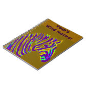 Paars Gold Striped Zebra Notitieboek (Linkerzijde)