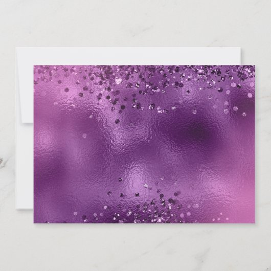 Paars & Gold Sweet 16 Girl Birthday Uitnodiging (Achterkant)