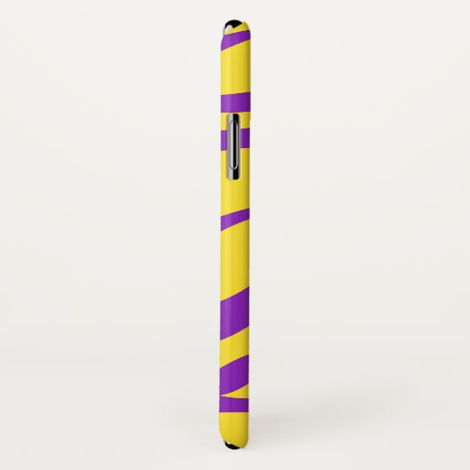 Paars Gold Tiger Stripe Monogram Initiaal Naam Case-Mate iPhone Case (Achterkant / rechts)