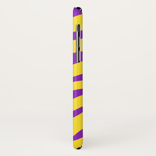 Paars Gold Tiger Stripe Monogram Initiaal Naam Case-Mate iPhone Case (Achterkant/links)