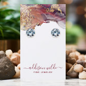 Paars Gold vloeibare Waterverf inkt juwelen beelds Visitekaartje