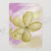 Paars Gold Waterverf Baby shower Kaart (Voorkant / Achterkant)