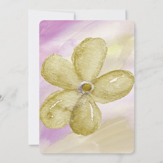 Paars Gold Waterverf Baby shower Kaart (Voorkant)