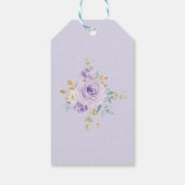 Paars Gold Waterverf Floral Wedding Party Favors Cadeaulabel (Achterkant)