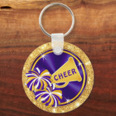 Paars Gold White, persoonlijk gepersonaliseerd, Ch Sleutelhanger (Achterkant)