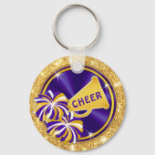 Paars Gold White, persoonlijk gepersonaliseerd, Ch Sleutelhanger (Achterkant)