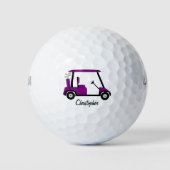 Paars Golf Buggy Ontwerp Golfballen (Voorkant)