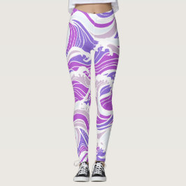 Paars Golfpatroon Leggings