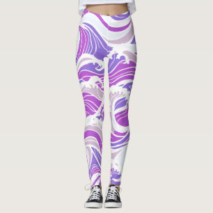 Paars Golfpatroon Leggings