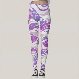 Paars Golfpatroon Leggings