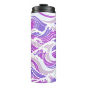 Paars golfpatroon thermosbeker (Voorkant)