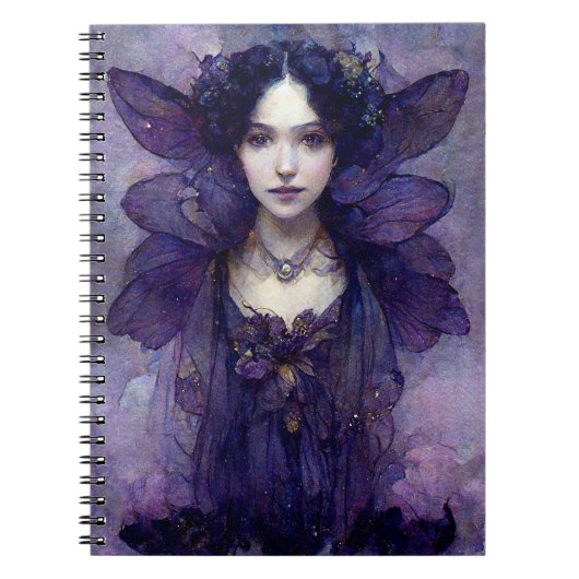 Paars Gothic Fairy Fantasy Art Notitieboek (Voorkant)