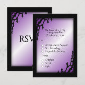 Paars gotisch RSVP met menuoptie Kaartje (Voorkant / Achterkant)