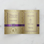 Paars Goud 50ste Huwelijksjubileum Bedankt (Binnen)