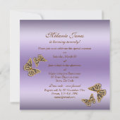 Paars goud 70e zeventigste verjaardag kaart (Achterkant)