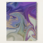 Paars Goud Abstract Monogram Planner (Achterkant)