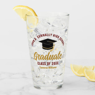 Paars Goud Afgestudeerde Gepersonaliseerde Afstude Glas