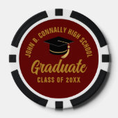 Paars Goud Afstudeer Aangepaste Afstuderen Poker Chips (Voorkant)