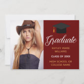 Paars Goud Afstudeerfoto 2025 Afgestudeerde Aankondiging (Voorkant)