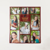 Paars Goud Afstudeerfoto Collage Afstuderen Wandkleed (Voorkant)