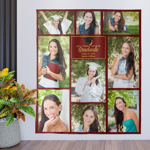 Paars Goud Afstudeerfoto Collage Afstuderen Wandkleed