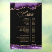 Paars Goud Agaat Diensten Menu Raamsticker (Vel 3)
