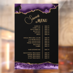 Paars Goud Agaat Diensten Menu Raamsticker