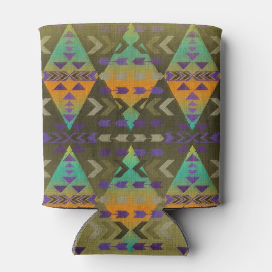 Paars, goud, Aqua Tribal Pattern Koelbox Blikjeskoeler (Achterkant)