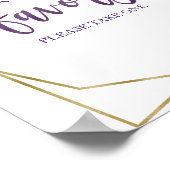 Paars Goud  Aquarel Bloemen Favorieten Bordje Poster (Hoek)