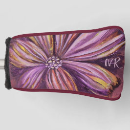 Paars & Goud Bloemenschildering in Waterverf Leven Golfheadcover