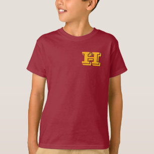 Paars & Goud Blokletter Stijl Monogram T-shirt