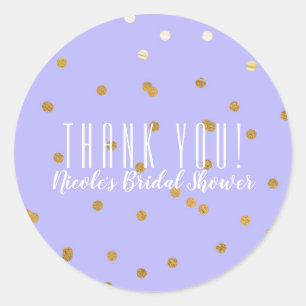 Paars & Goud Confetti Stippen Modern Feest Favorie Ronde Sticker
